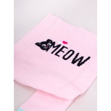   Yo!club pamut harisnyanadrág csúszásgátlóval (68-74) - rózsaszín/cica