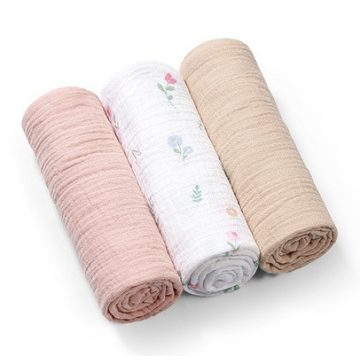   BabyOno Extra puha textil pelenka  3 db gyűrt muszlin - puderrózsaszín