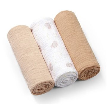   BabyOno Extra puha textil pelenka  3 db gyűrt muszlin - bézs