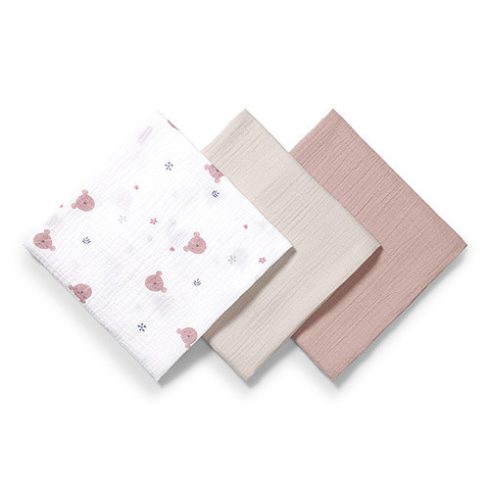 BabyOno Extra puha textil pelenka  3 db gyűrt muszlin - szürke
