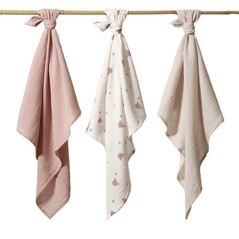 BabyOno Extra puha textil pelenka  3 db gyűrt muszlin - szürke