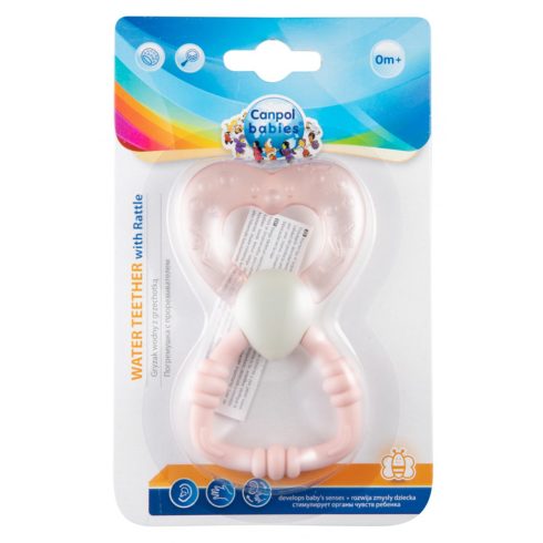 Canpol csörgő hűtőrágókával - rózsaszín szíves