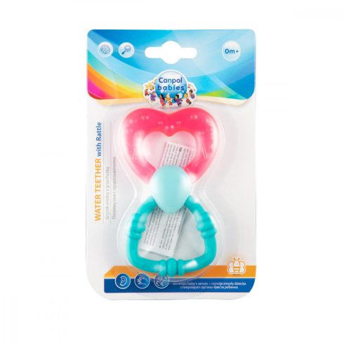 Canpol csörgő hűtőrágókával - rózsaszín szív