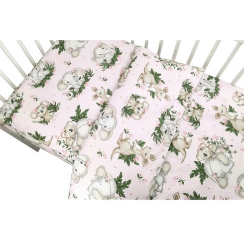 Baby Shop 2 részes babaágynemű - Baba állatok rózsaszín 