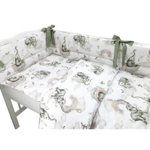 Baby Shop 3 részes ágynemű garnitúra - szivárványos elefánt 