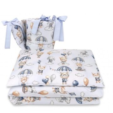   Baby Shop 3 részes ágynemű garnitúra - kék lufis állatok
