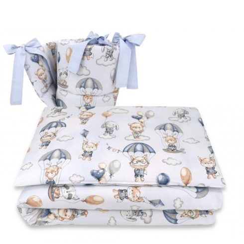 Baby Shop 3 részes ágynemű garnitúra - kék lufis állatok