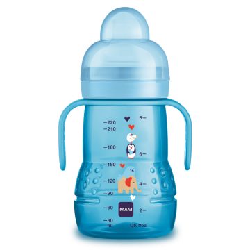 Mam 220 ml átszoktató cumisüveg 4 hónapos kortól - kék
