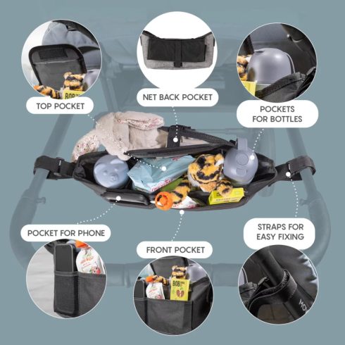 Zopa rendezőtáska babakocsira Plus - Black 