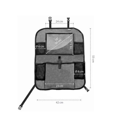 Zopa autós rendező üléstámlára tablet zsebbel -  Black 