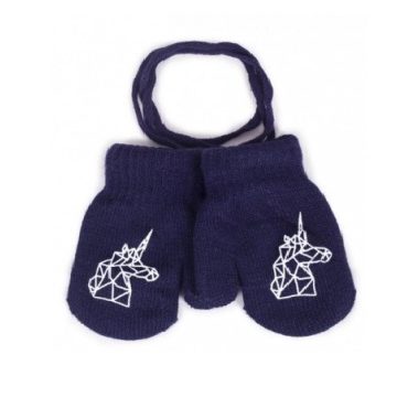 Yo!club téli kesztyű 12 cm - sötétkék/egyszarvú