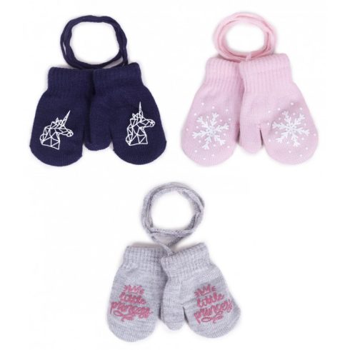 Yo!club téli kesztyű 12 cm - sötétkék/egyszarvú