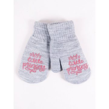   Yo!club téli kesztyű 12 cm - szürke/"Little Princess"
