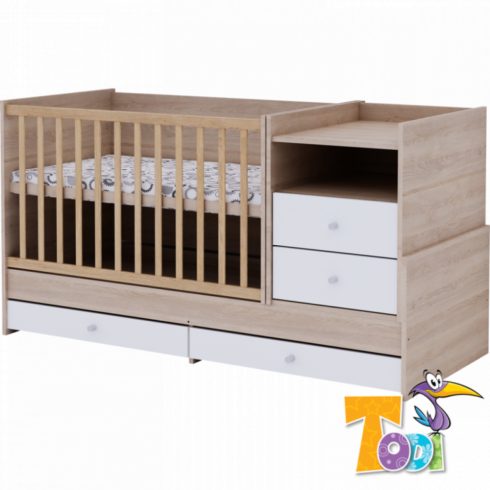 Todi Classic babaszoba III. - sonoma tölgy / bordázott fehér