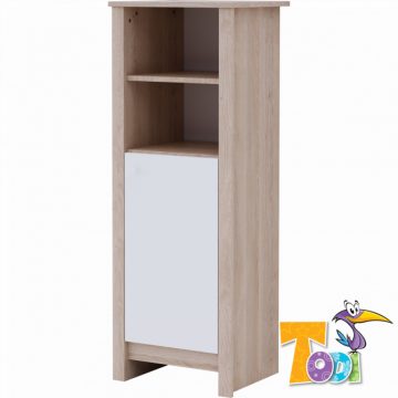   Todi Classic keskeny, nyitott polcos + 1 ajtós szekrény (140 cm magas)