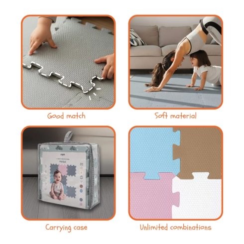 Zopa szivacs puzzle 30x30 cm 9db - Sugar Pink