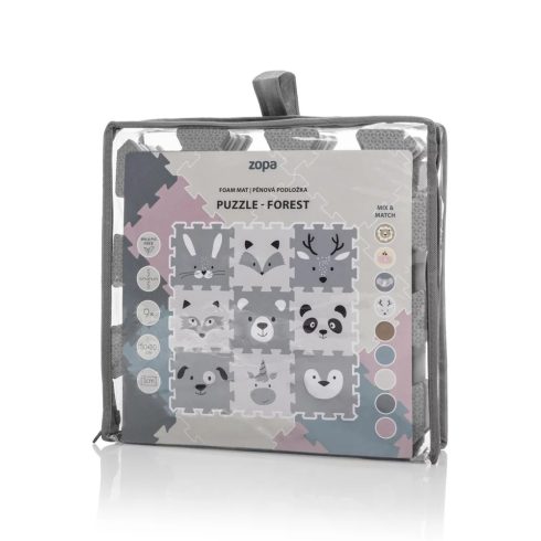 Zopa szivacs puzzle 30x30 cm 9db - Forest