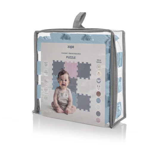 Zopa szivacs puzzle 30x30 cm 9db - Floral  Blue