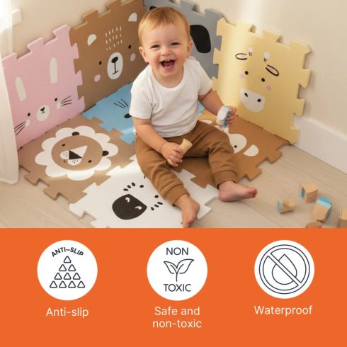 Zopa szivacs puzzle 30x30 cm 9db - Light Grey