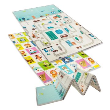   Zopa Multifunkciós kétoldalas összecsukható játszószőnyeg 180x120cm - City