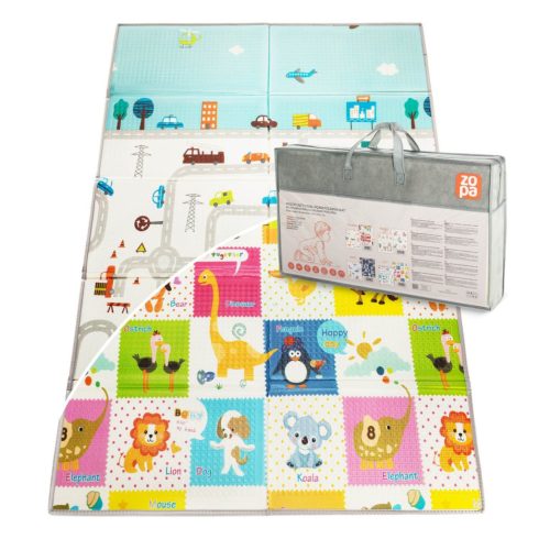 Zopa Multifunkciós kétoldalas összecsukható játszószőnyeg 180x120cm - City