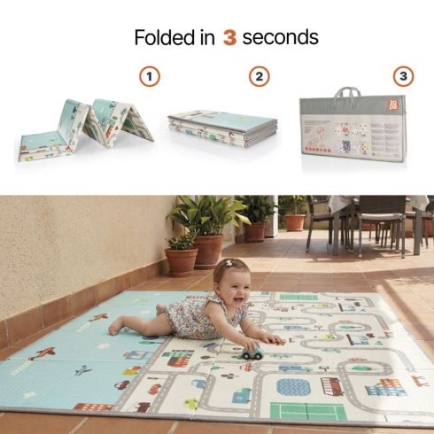 Zopa Multifunkciós kétoldalas összecsukható játszószőnyeg 180x120cm - City