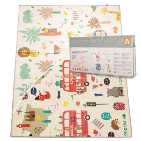 Zopa Multifunkciós kétoldalas összecsukható játszószőnyeg 200x150cm - Savana