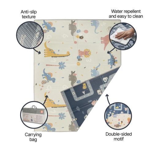 Zopa Multifunkciós kétoldalas összecsukható játszószőnyeg 200x150cm - Dinó 