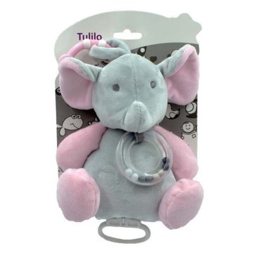 Tulilo plüss zenélő játék - rózsaszín elefánt