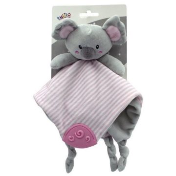   Tulilo puha plüss rágóka,alvókendő - szürke/rózsaszín koala 