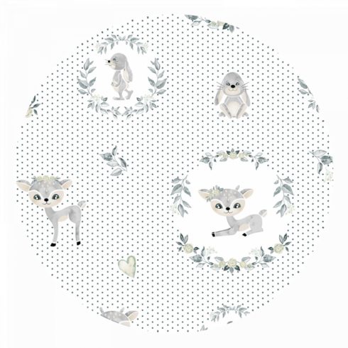 Baby Shop kapucnis fürdőlepedő 100*100 cm - szürke/zöld őzike