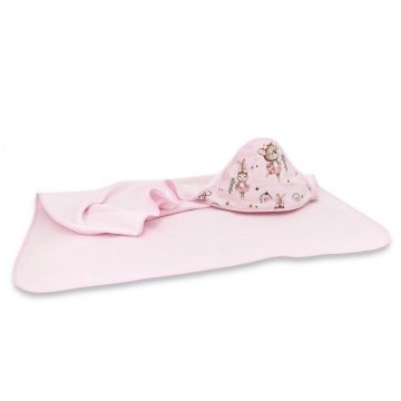   Baby Shop kapucnis fürdőlepedő 100*100 cm - Kis balerina rózsaszín 