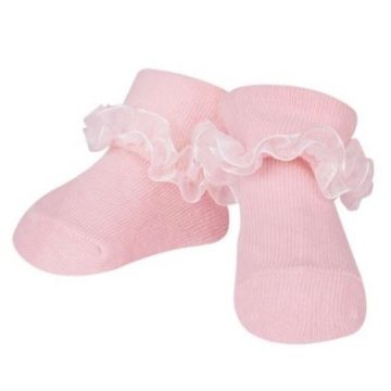 Yo! Baby pamut zokni csipkés pink 3-6 hó