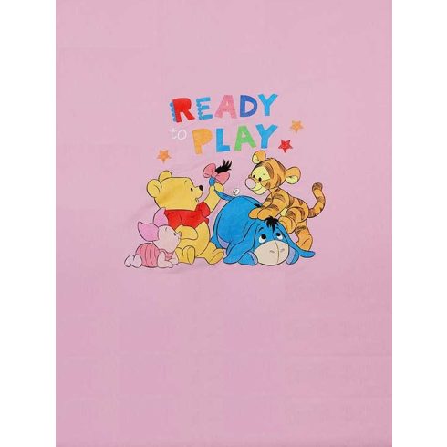 Pamut-wellsoft babatakaró Micimackó & barátai mintával 70x90cm - rózsaszín