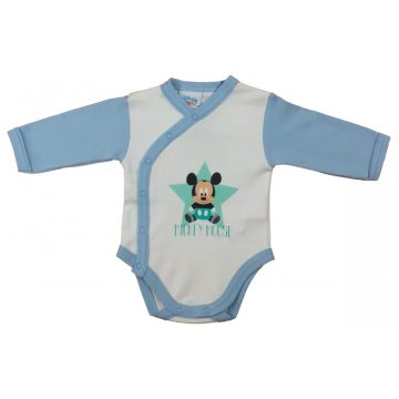 Disney Mickey elöl patentos hosszú ujjú body (56) - kék