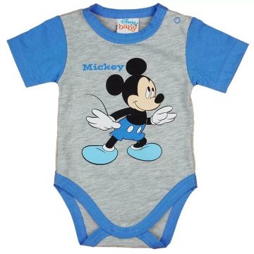   Rövid ujjú baba body Mickey egér mintával (62) - szürke 