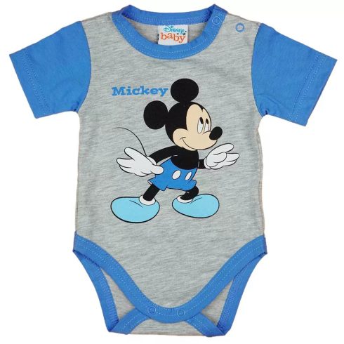Rövid ujjú baba body Mickey egér mintával (62) - szürke 