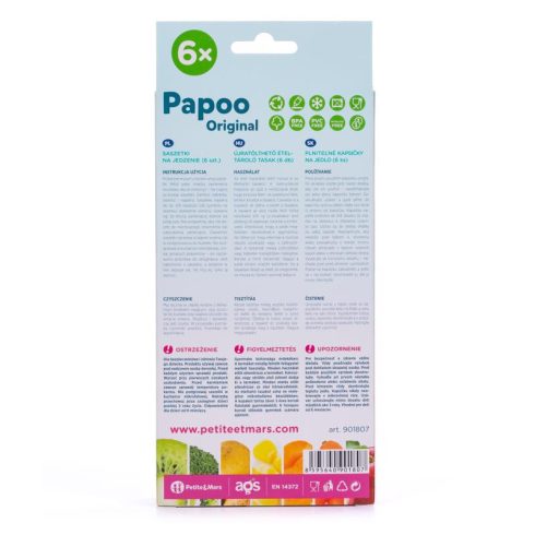 PETITE&MARS Papoo Original tasak bébiételekhez, elefánt, 6 db