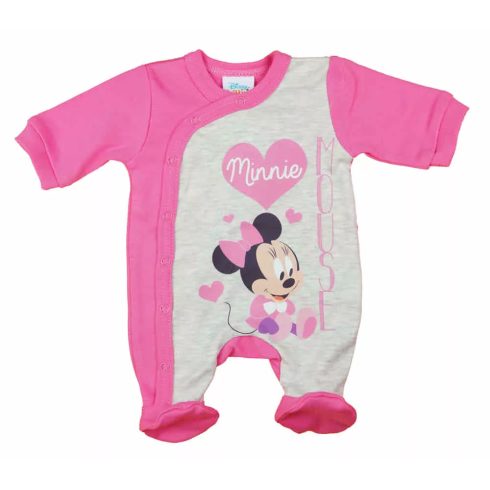 Hosszú ujjú elöl patentos rugdalózó Minnie egér mintával (44) - Világos pink