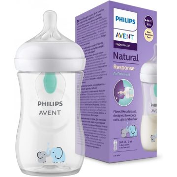   Philips AVENT Natural Response with Airfre 260 ml cumisüveg 1hó+ elefánt 