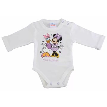   Disney Minnie mintával nyomott hosszú ujjú baba body (44) - fehér