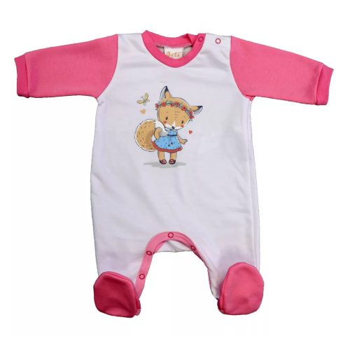 Belül bolyhos hosszú ujjú kislány rugdalózó Rókalány mintával (50)