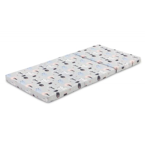 Összehajtható matrac utazóágyhoz 60x120cm - szürke őzike és süni 