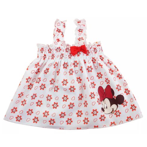 2 részes kislány nyári szett rövidnadrággal, tunikával Minnie egér mintával piros (56)