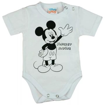Rövid ujjú baba body Mickey egér mintával (56) - fehér 