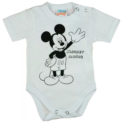 Rövid ujjú baba body Mickey egér mintával (56) - fehér 