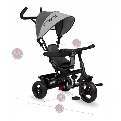 MoMi IRIS tricikli (forgatható üléssel) - Grey