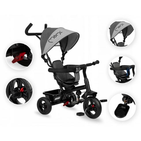 MoMi IRIS tricikli (forgatható üléssel) - Grey