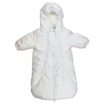   Bébi téli vízlepergetős bundazsák, overál (68-74) - fehér maci