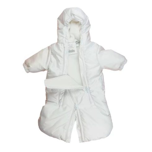 Bébi téli vízlepergetős bundazsák, overál (68-74) - fehér maci